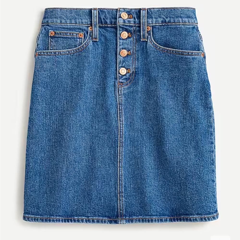 J. Crew Button Front Denim Jean Mini Skirt Size 28